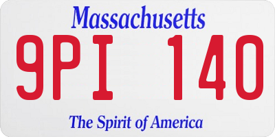 MA license plate 9PI140
