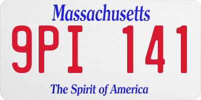 MA license plate 9PI141
