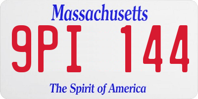 MA license plate 9PI144