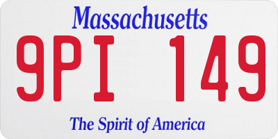 MA license plate 9PI149