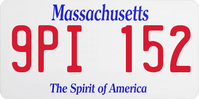 MA license plate 9PI152