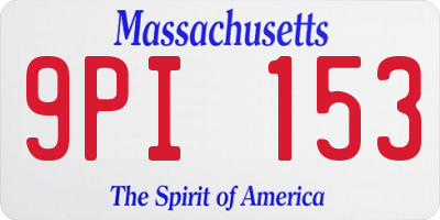 MA license plate 9PI153