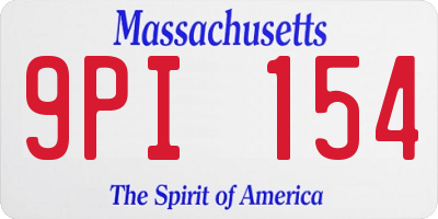 MA license plate 9PI154