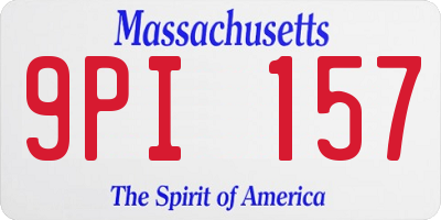 MA license plate 9PI157