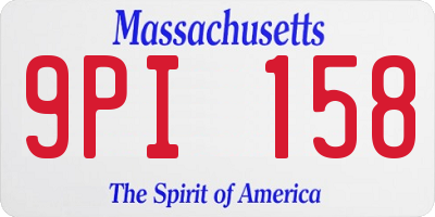 MA license plate 9PI158