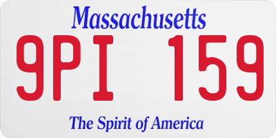 MA license plate 9PI159