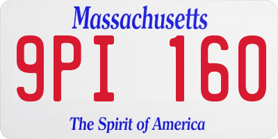 MA license plate 9PI160