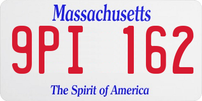 MA license plate 9PI162