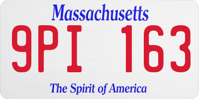 MA license plate 9PI163