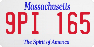 MA license plate 9PI165