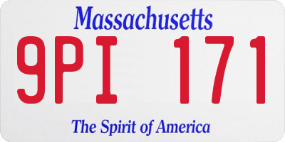 MA license plate 9PI171