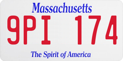 MA license plate 9PI174