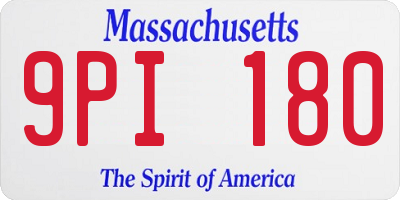 MA license plate 9PI180
