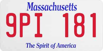 MA license plate 9PI181