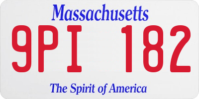 MA license plate 9PI182