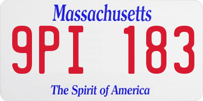 MA license plate 9PI183