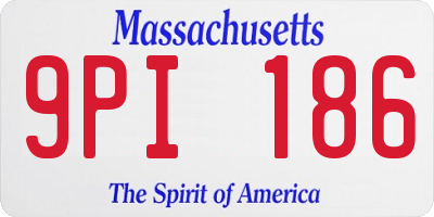 MA license plate 9PI186