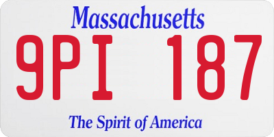 MA license plate 9PI187