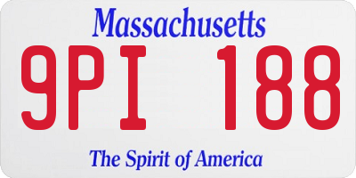 MA license plate 9PI188