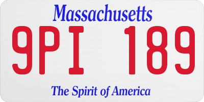 MA license plate 9PI189