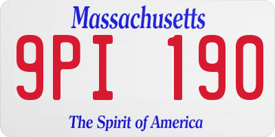 MA license plate 9PI190