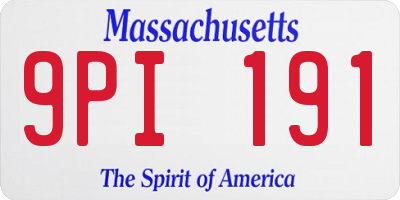 MA license plate 9PI191