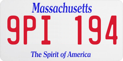 MA license plate 9PI194