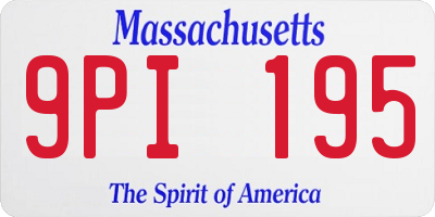 MA license plate 9PI195