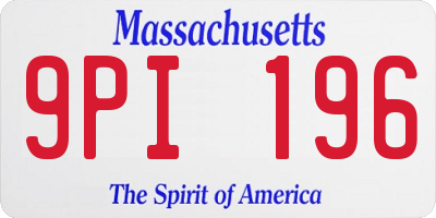 MA license plate 9PI196