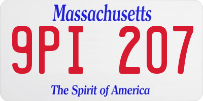 MA license plate 9PI207