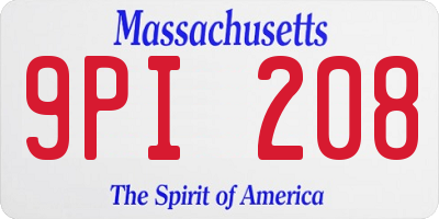 MA license plate 9PI208