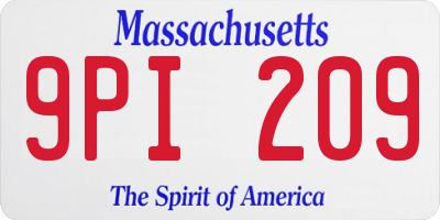 MA license plate 9PI209