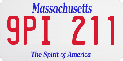 MA license plate 9PI211