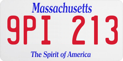 MA license plate 9PI213