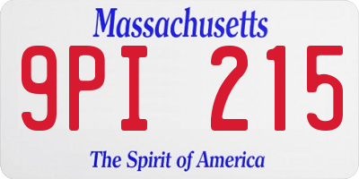 MA license plate 9PI215
