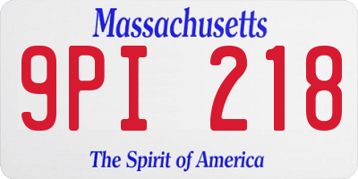 MA license plate 9PI218