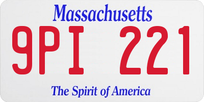 MA license plate 9PI221