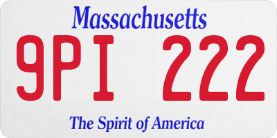 MA license plate 9PI222