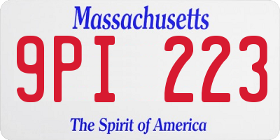 MA license plate 9PI223