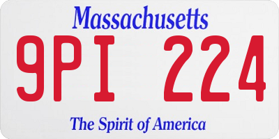 MA license plate 9PI224