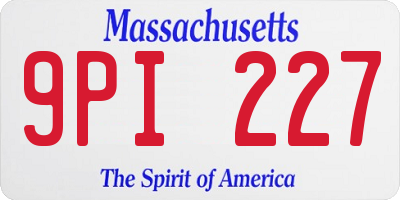 MA license plate 9PI227
