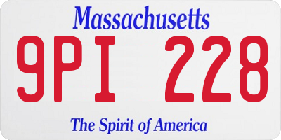 MA license plate 9PI228