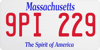 MA license plate 9PI229