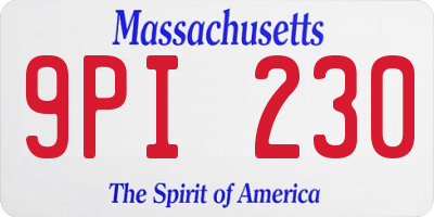 MA license plate 9PI230