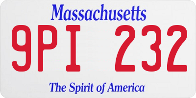MA license plate 9PI232