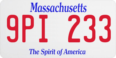 MA license plate 9PI233