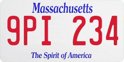 MA license plate 9PI234