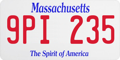 MA license plate 9PI235