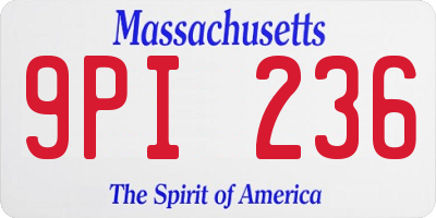 MA license plate 9PI236