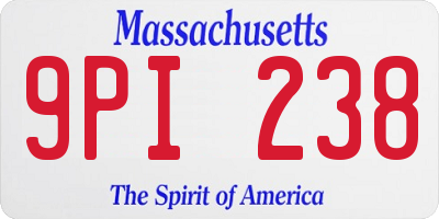 MA license plate 9PI238
